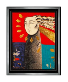 Orlando Botero Apollo Mixed Media Acrylic Painting Large Signed Modern Cubism