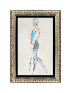 LEROY NEIMAN Original Watercolor Painting AUTHENTIC Female Signed Dance Art oil