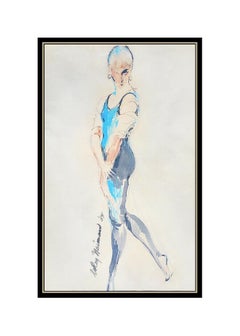 LEROY NEIMAN Original Watercolor Painting AUTHENTIC Female Signed Dance Art oil