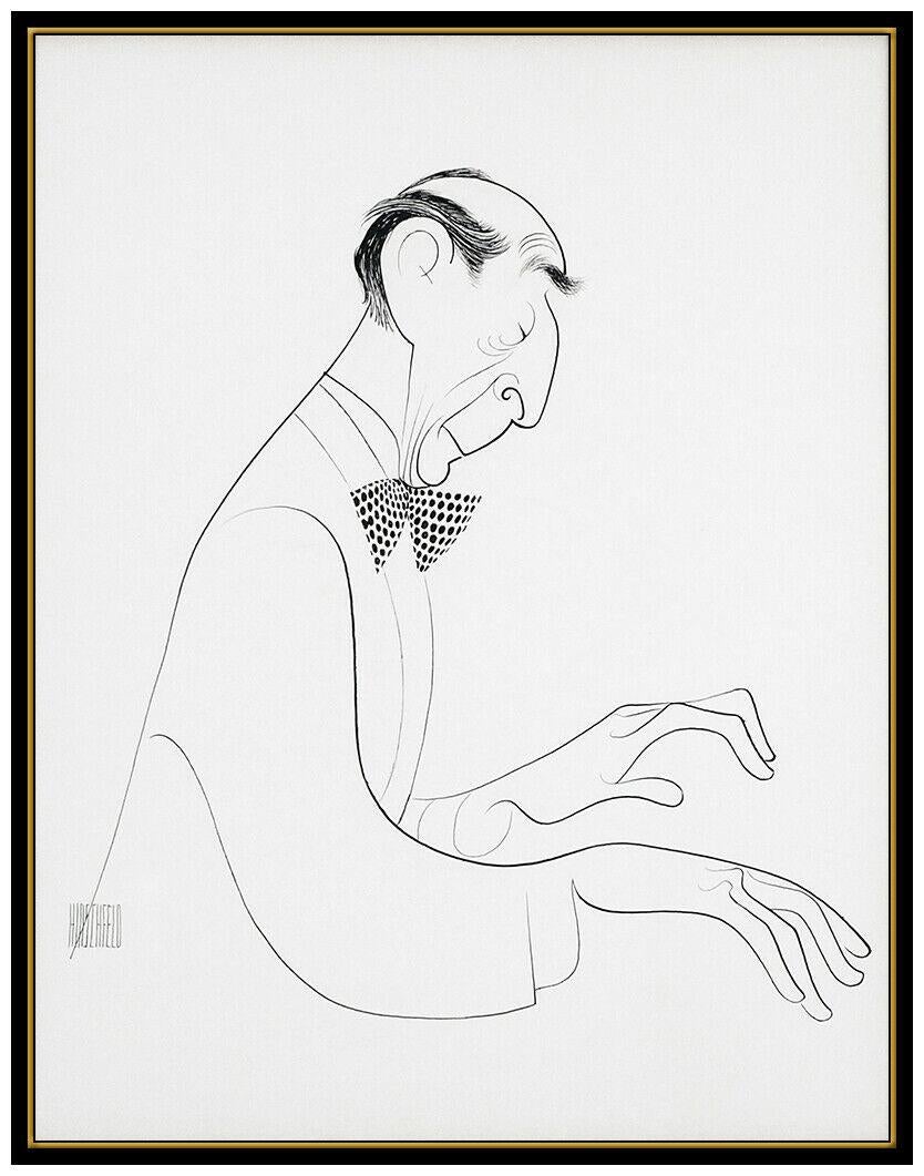 Al Hirschfeld, dessin original à l'encre signé à la main, portrait d'art de Vladimir Horowitz - Art de Albert Al Hirschfeld