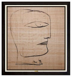 JAMALI Original Pigmentation Cubism Profile Signed Abstract Portrait Painting