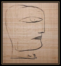 JAMALI Original Pigmentation Cubism Profile Signed Abstract Portrait Painting