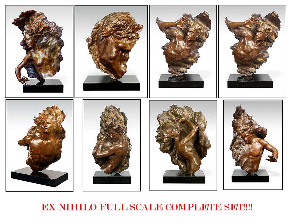 Frederick Hart Figurative Sculpture - FREDERICK HART Ex Nihilo COMPLETE SET of 8 Large FULL SCALE Bronze Sculpture Art