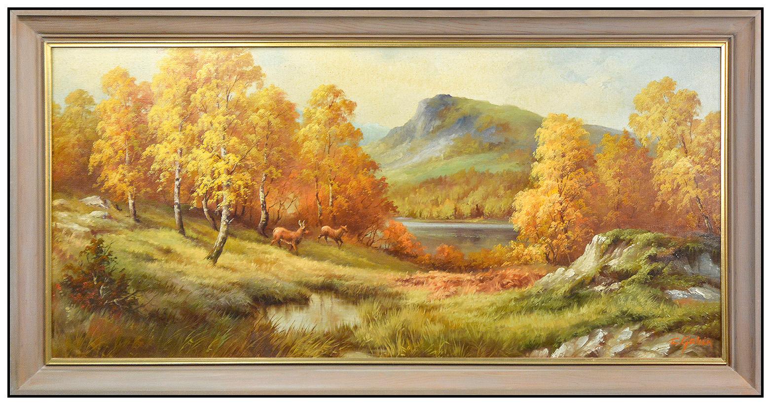 eugene garin Landscape Painting - Eugene Garin Oil On Canvas Painting Signed Western Mountain Landscape Large Art