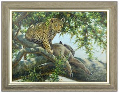 Guy Coheleach Original Oil Painting on Canvas Animal Big Cat Signed Framed Art