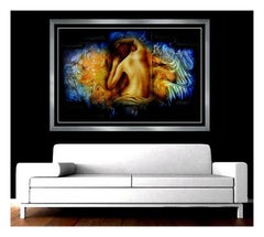 Chris DeRubeis 5 Panel Acrylic Painting On Metal Elegance Large Nude Signed Art