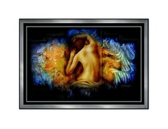 Chris DeRubeis 5 Panel Acrylic Painting On Metal Elegance Large Nude Signed Art