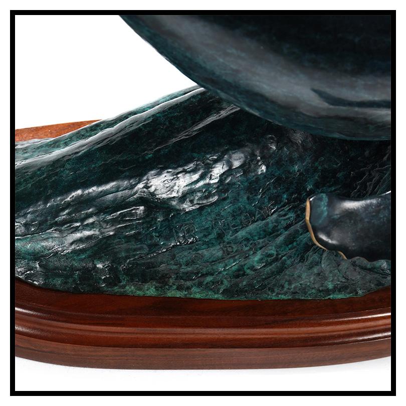Jacques Mary Regat Large Sea Rhythm Bronze Sculpture Signed Whale Sealife Animal For Sale 1