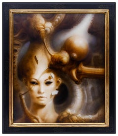 Gerard Di Maccio, peinture à l'huile originale sur toile, portrait de femme, œuvre d'art signée