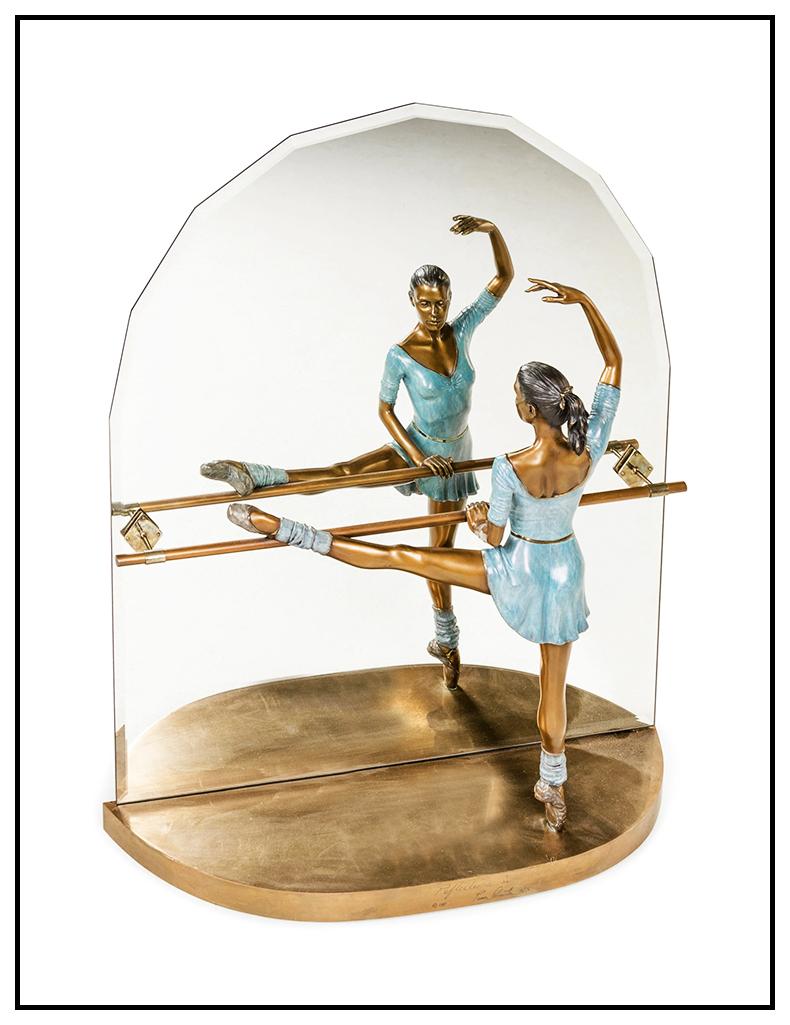 Ramon Parmenter Large Full Round Bronze Sculpture Reflections Signed Ballerina For Sale 2