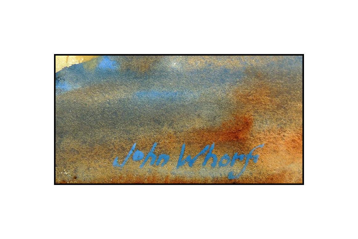 John Whorf Original Watercolor Painting Seascape Harbor Signed Framed Artwork For Sale 2