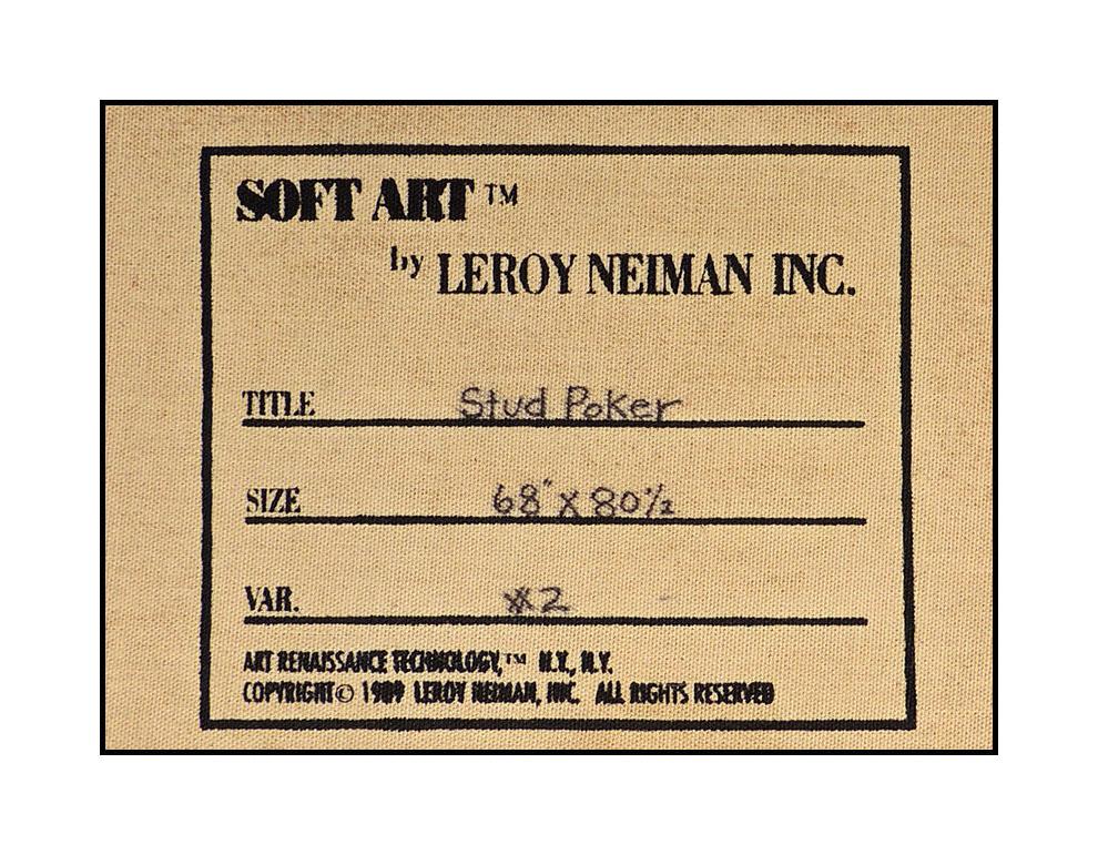 LeRoy Neiman Original Woven TAPESTRY Stud Poker HAND Signed Large Art Painting 4