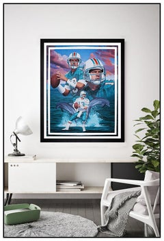 Danny Day Original Oil Painting On Canvas Large Signed Dan Marino Football Art