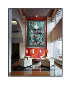 Andrea Smith Large Original Acrylic Painting Female Portrait Signed Framed Art