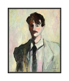 Clifford Bailey Original Portrait Painting Oil On Canvas Signed Large Artwork