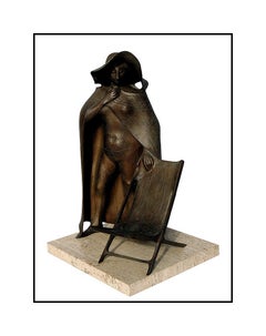 Vintage HARRY MARINSKY Original BRONZE SCULPTURE Authentic Nude Female Signed Artwork