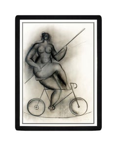 Igor Galanin Original Charcoal Drawing Signed Original Nude Portrait Artwork SBO