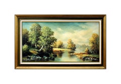 EUGENE GARIN Original Painting Oil on Canvas Signed LARGE 20x40 Seascape Artwork