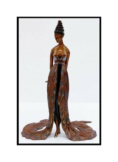 ERTE Signed BRONZE Sculpture FEATHER GOWN Original Art antique OFFERS