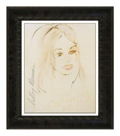 LeRoy Neiman Original Ink Drawing Signed Playboy Playmate 21 Club Framed Artwork