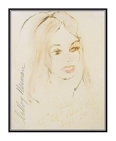 LeRoy Neiman Original Ink Drawing Signed Playboy Playmate 21 Club Framed Artwork