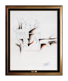 Alexandra Nechita Original Ink Drawing Signed Cubism Portrait Petite Picasso Art