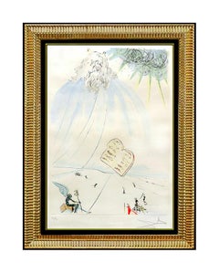 Salvador Dali Color Etching Authentic Original HAND SIGNED Moses Religious Art