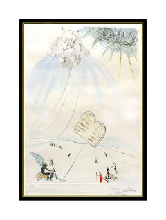 Salvador Dali Color Etching Authentic Original HAND SIGNED Moses Religious Art