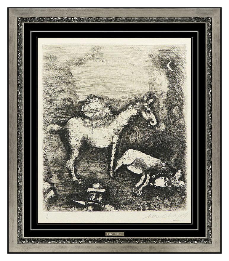 Marc Chagall Authentic, Hand-Signed & Numbered Etching, Professionally Custom Framed and listed with the Submit Best Offer option

Accepting Offers Now:  Up for sale here we have an Extremely Rare Etching by Marc Chagall titled, "Fables de la