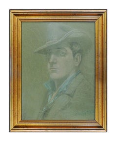 Howard Chandler Christy Original Pastel Drawing Signed Male Portrait Painting