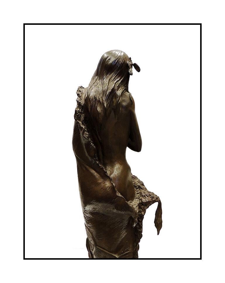 Ken Ottinger Border Captive Bronze Sculpture Signed Native American Female Art For Sale 2