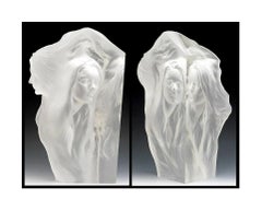 Frederick Hart Acrylic Sculpture Signed Lucite Artwork Female Nude Reflections