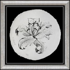 LOWELL Blair NESBITT Original Charcoal Drawing Authentic Signed Floral Artwork