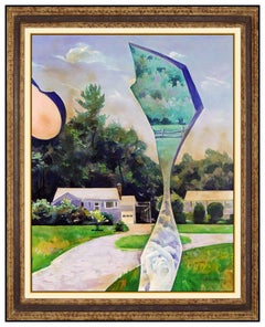 Marc Klionsky Large Original Painting Oil On Canvas Signed Landscape Framed Art
