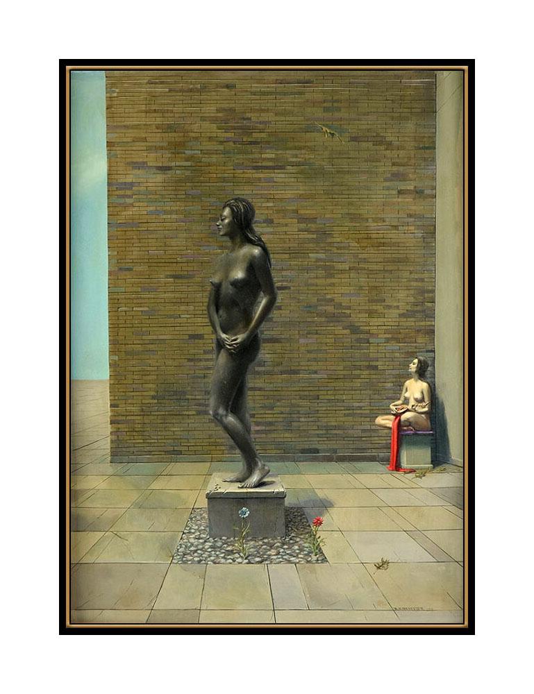 Raymond Whyte Original Oil Painting On Board Signed Large Surreal Nude Portrait For Sale 2