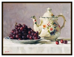 Gregory Hull Original Oil Painting On Canvas Signed Still Life Fruit Food Art