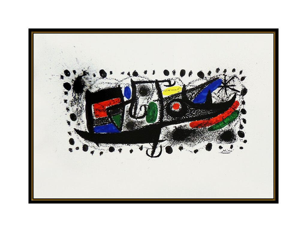 Joan Miro Und Katalonien Color Lithograph Signed Abstract Modern Framed Artwork For Sale 1