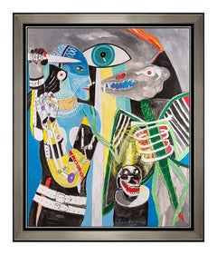 Earl Linderman Large Original Oil On Canvas Painting Hand Signed Surreal Artwork