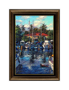 Christian Lassen Lahaina Reflections Color Lithograph Signed Painting Large Art