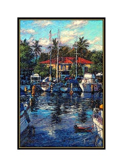 Christian Lassen Lahaina Reflections Color Lithograph Signed Painting Large Art