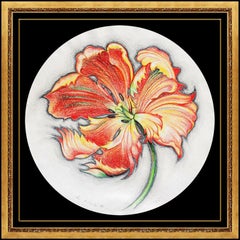 Vintage Lowell Blair Nesbitt Original Colored Pencil Drawing Signed Flower Painting Art
