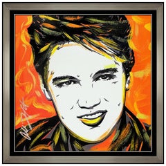 Allison Lefcort Original Acrylic Painting Elvis Presley Signed Music Art oil