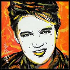 Allison Lefcort Original Acrylic Painting Elvis Presley Signed Music Art oil