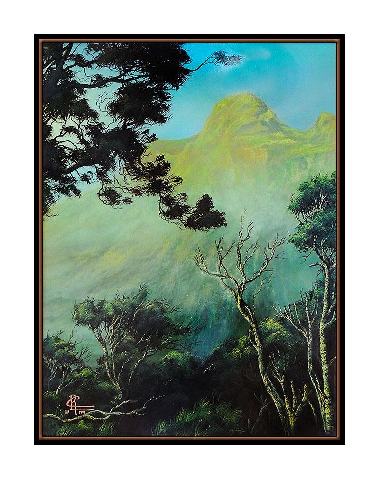 CHRISTIAN Riese LASSEN Original OIL PAINTING on BOARD Signed Hawaii Landscape - Painting by Christian Riese Lassen