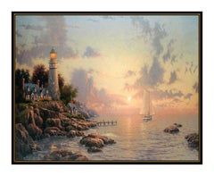 Thomas Kinkade Sea of Tranquility Original Lithograph Color Landscape Signed Art
