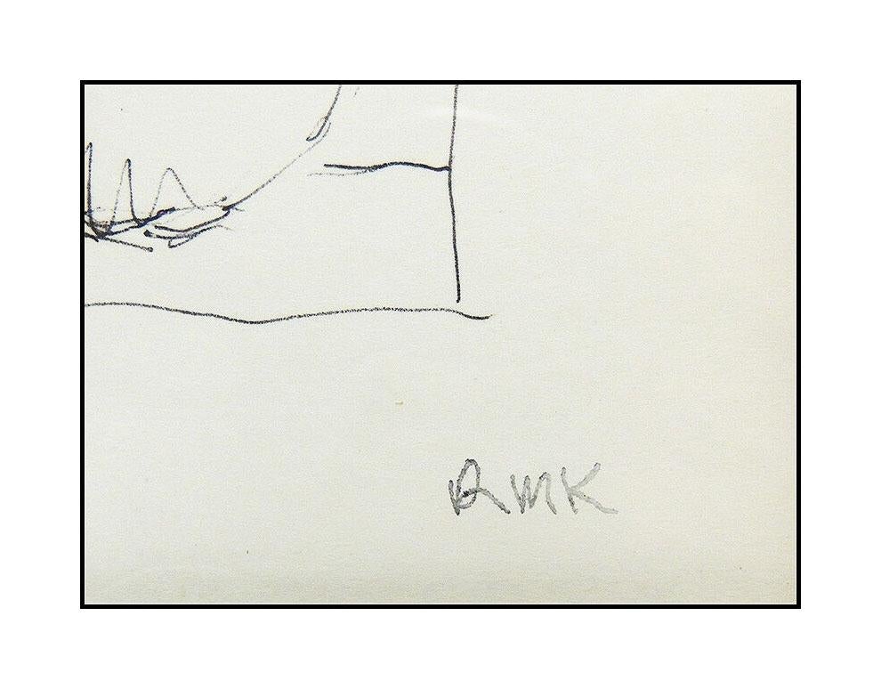 Robert Kulicke Original Ink Drawing Signed Modern Still Life Authentic Artwork For Sale 2