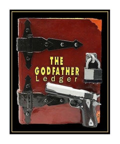 Steve Kaufman Original Sculpture The Godfather Ledger Book Signed Painting Art