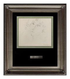 JULES PASCIN Original INK DRAWING Hand Signed Artwork Female Portrait Authentic