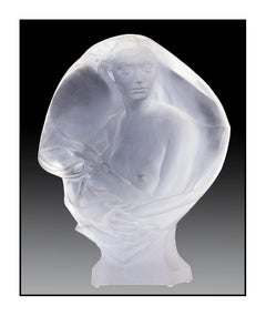 Frederick Hart Acrylic Sculpture Signed Lucite Artwork Female Nude Contemplation