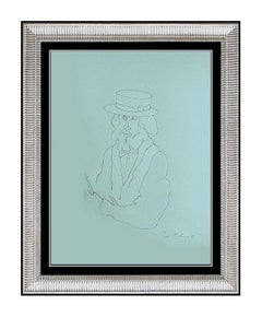 Vintage Igor Galanin Original DRAWING Hand Signed Artwork Authentic Self Portrait Rare